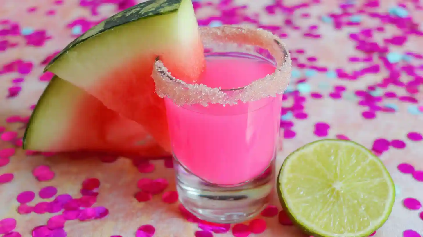 served-pink-pony-shot-Recipe pink pony shot Recipe served with sugar rim and garnish