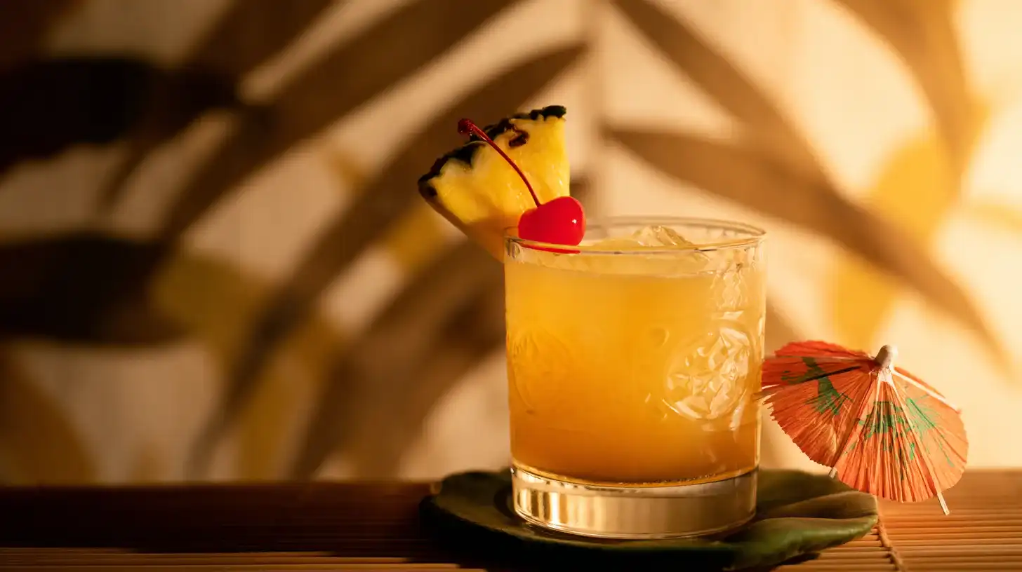 served-tropical-baileys-colada-bliss Served Baileys Colada with garnish