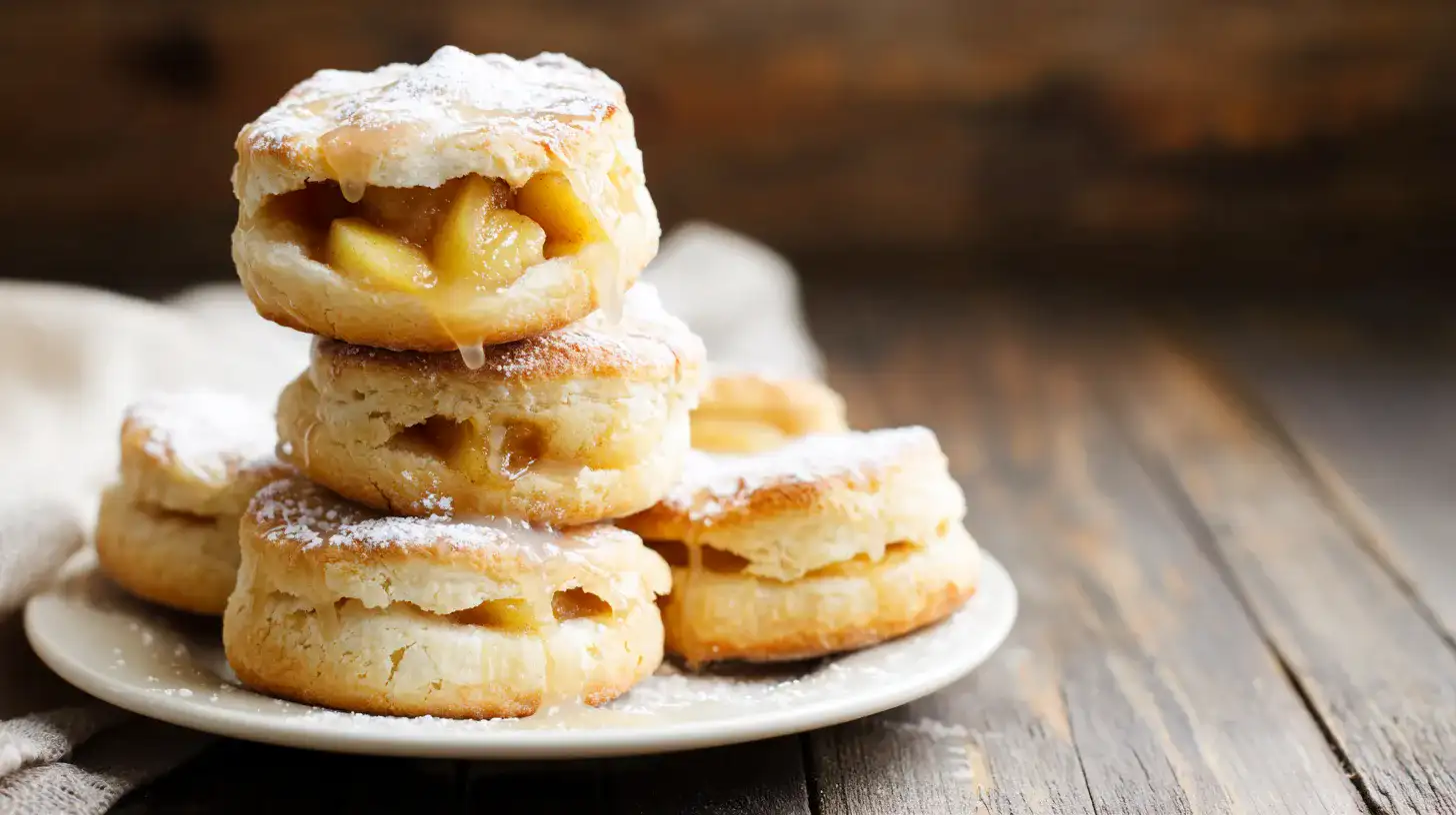 serving-Simple-apple-Pie-biscuits-Recipe-with-glaze Simple Apple Pie Biscuits Recipe served with glaze and coffee