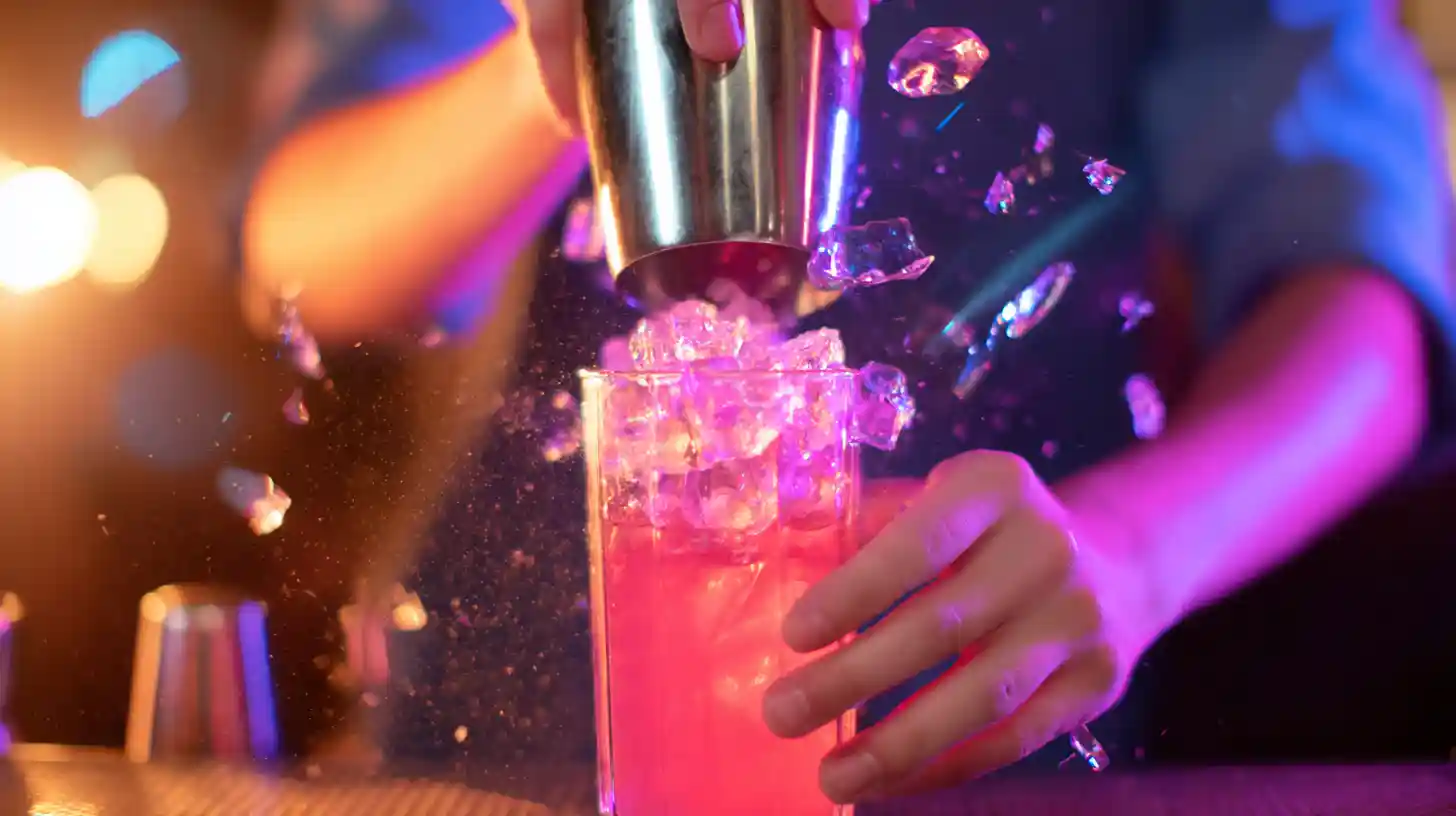 shaking-pink-pony-shot-Recipe shaking pink pony shot Recipe in cocktail shaker