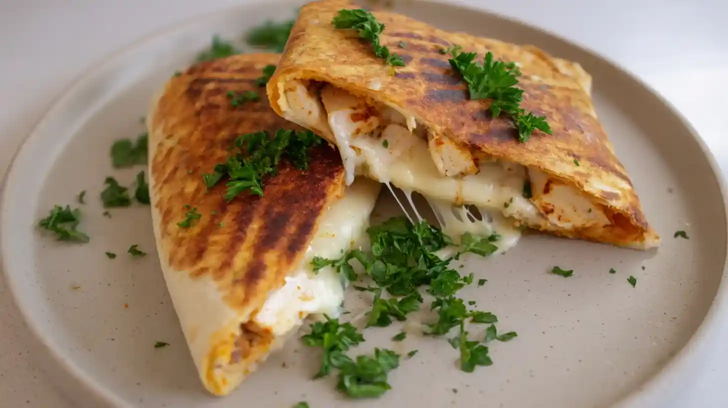 Simple Cheesy Garlic Chicken Wraps – Golden, Melty, Ready in Minutes