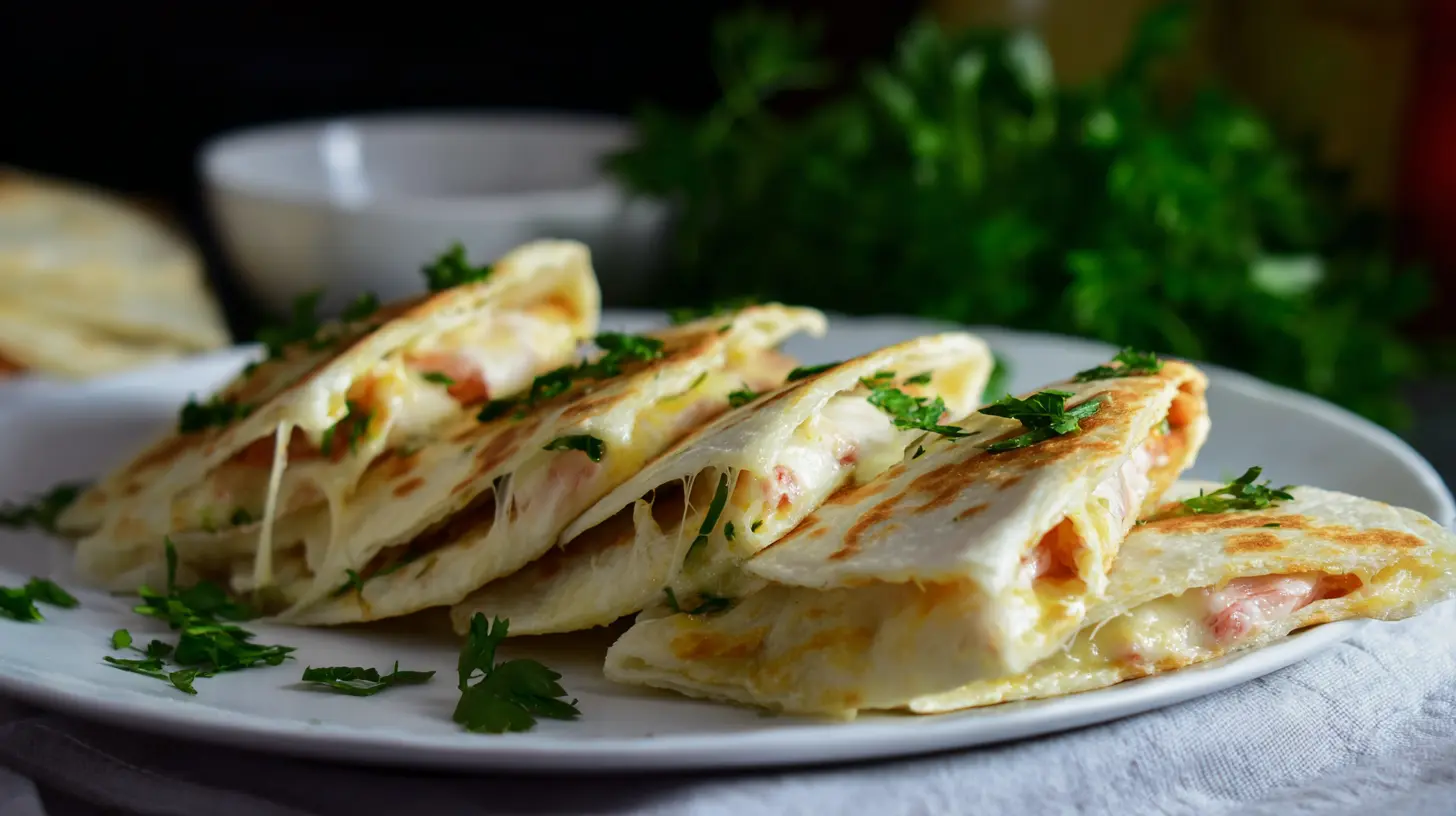 simple-cheesy-garlic-chicken-wraps-served Served Simple Cheesy Garlic Chicken Wraps with parsley