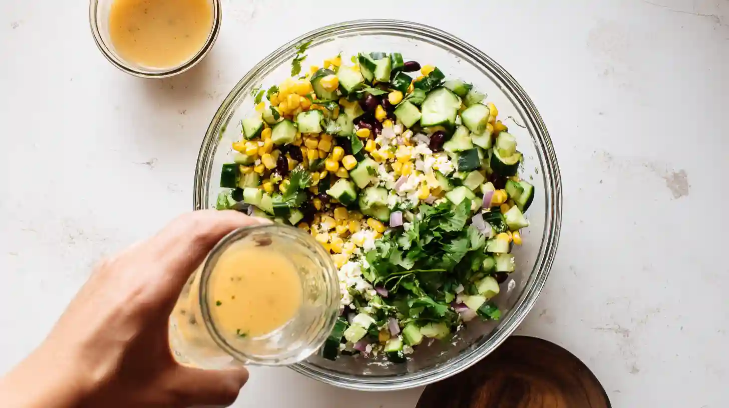 simple-southwest-cucumber-salad-step1 Simple Southwest Cucumber Salad before mixing with dressing