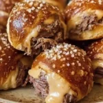 Smoked Brisket and Beer Cheese Pretzel Bombs on tray