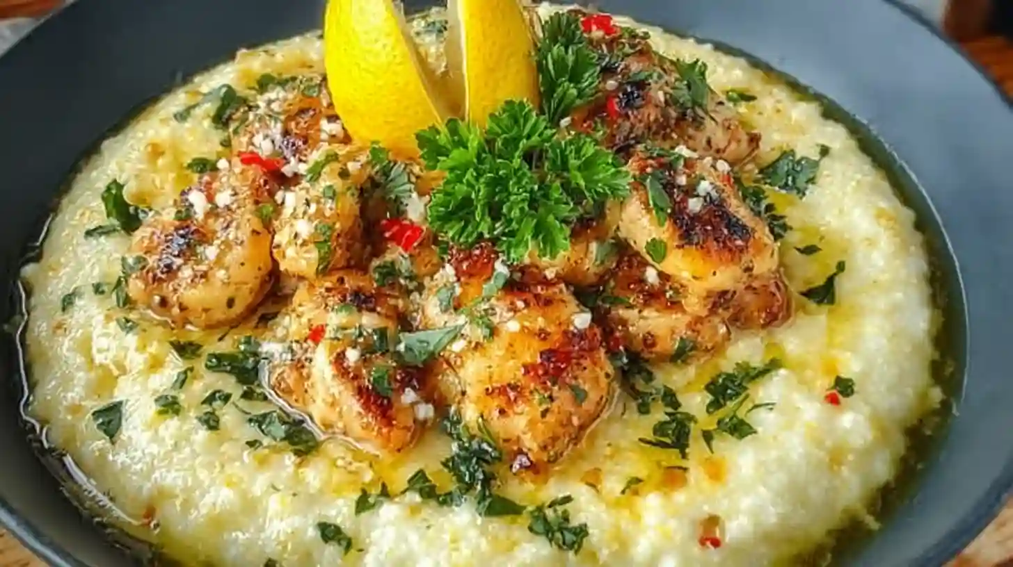 Southern Chicken Scampi with Creamy Parmesan Grits for Ultimate Comfort