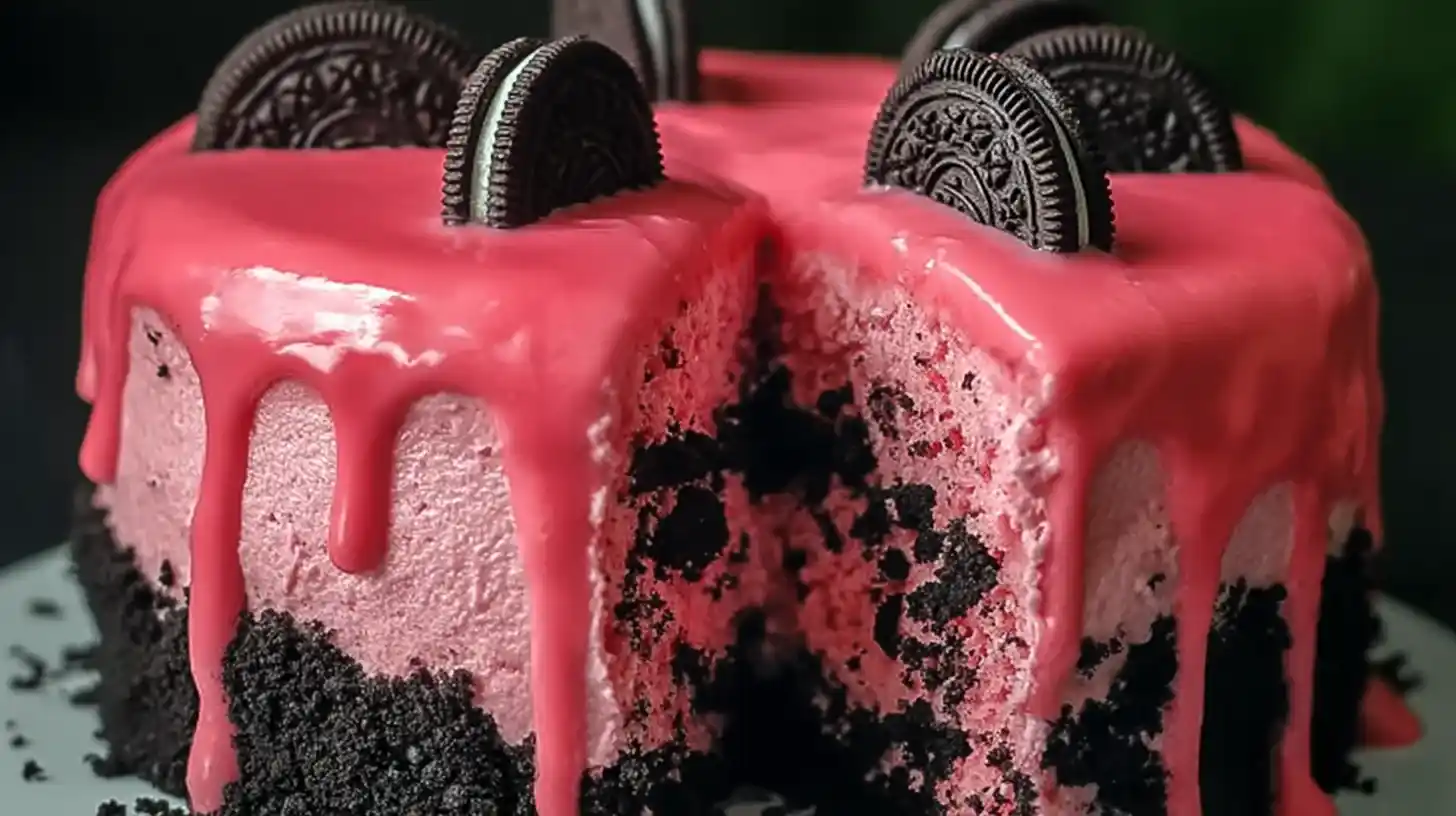 Strawberry Cake with Oreo Crumble – Sweet, Creamy, and Crunchy