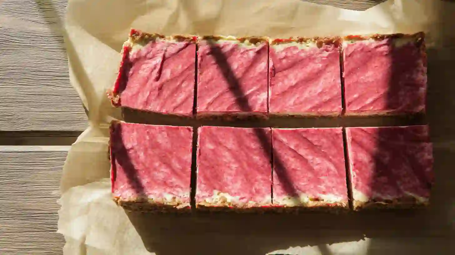 Strawberry Cheesecake Protein Bar – No Bake, Creamy & Healthy