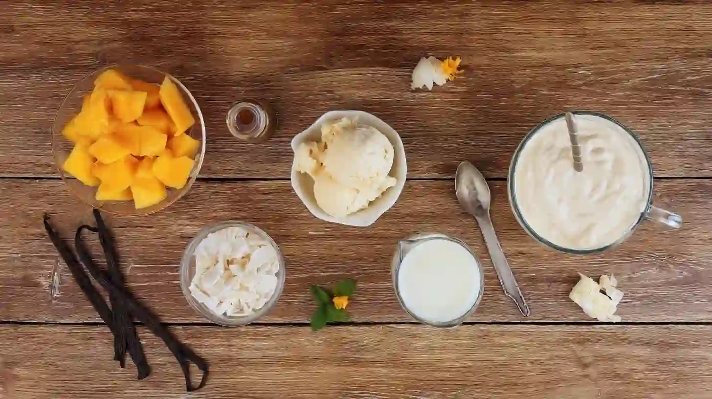 summer-mango-coconut-float-milkshake-ingredients milkshake ingredients mango coconut and vanilla