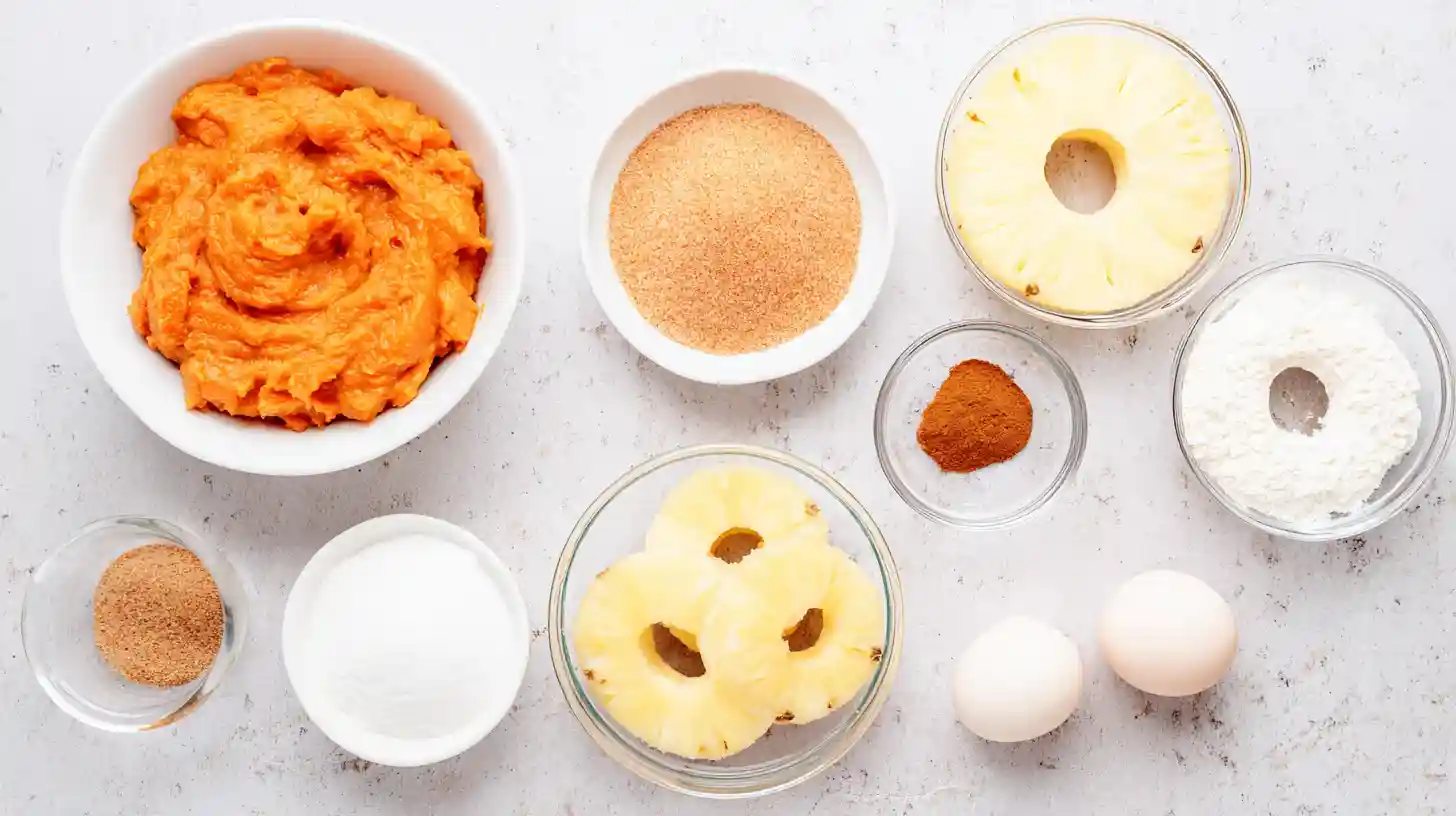 sweet-potato-pineapple-donut-rings-Recipe-ingredients Ingredients for sweet potato pineapple donut rings recipe