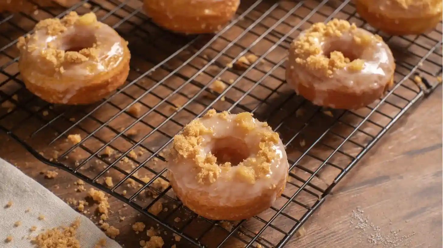sweet-potato-pineapple-upside-donut-rings-served Sweet Potato Pineapple Upside Donut Rings on wire rack