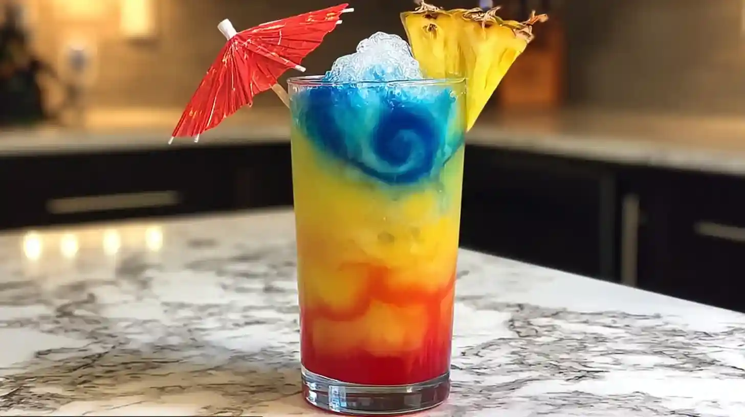 Twister in a Cup Cocktail: Colorful, Fruity Summer Drink