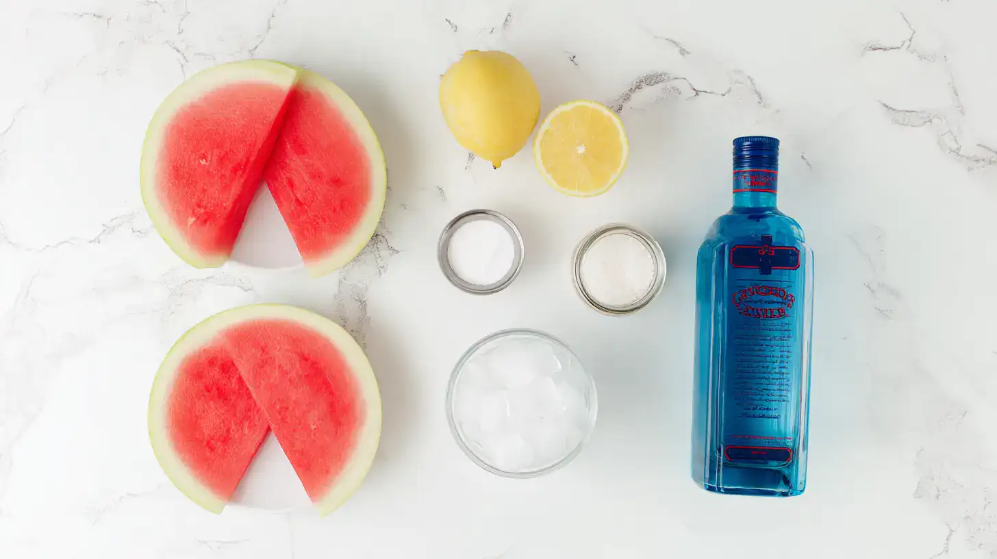 watermelon-lemon-shot-ingredients Ingredients for making Watermelon Lemon Drop Shots
