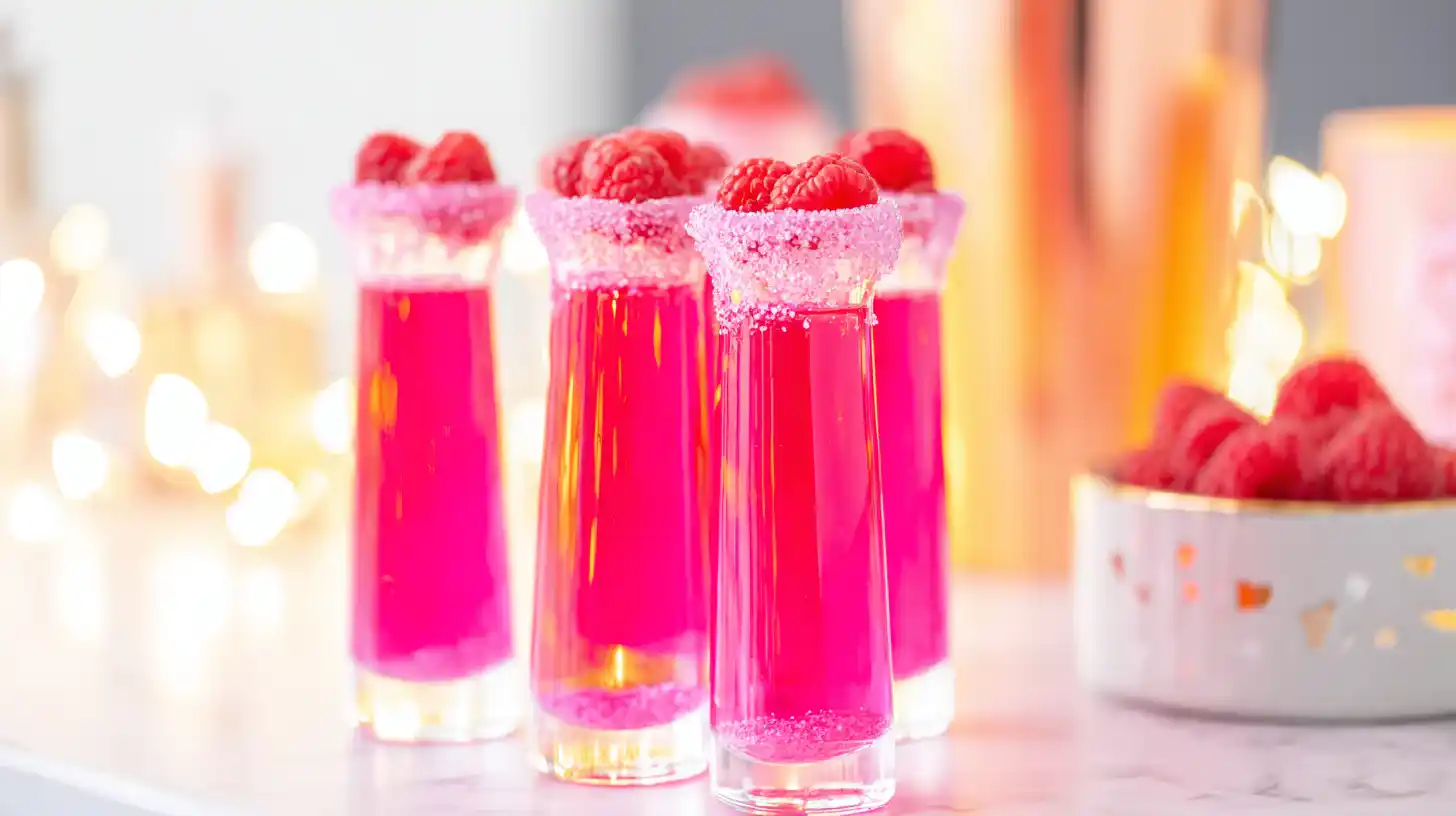Wednesday Pink Panic Shots – Raspberry Jello Glam in a Glass