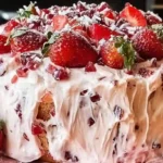 Rich homemade strawberry Italian cream pound cake with cream cheese frosting.easy strawberry cake with cream cheese frosting.high-calorie homemade desserts for celebrations