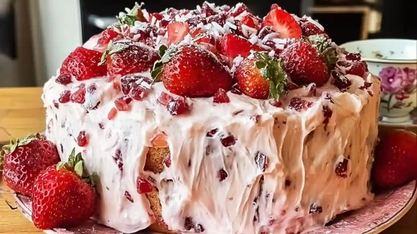 Homemade Strawberry Italian Cream Pound Cake That Tastes