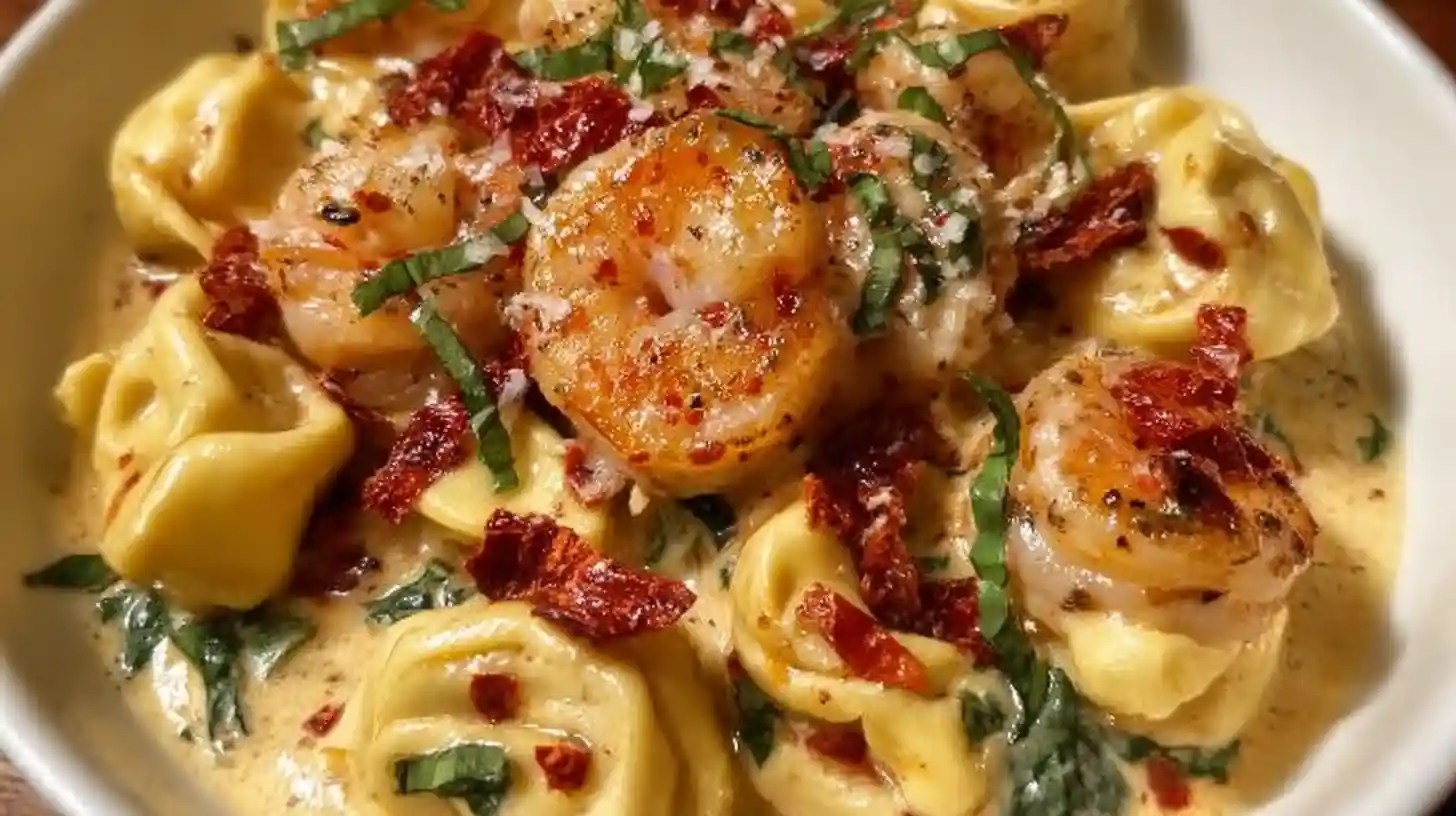 One Pot Shrimp and Creamy Garlic Tortellini – Easy & Comforting