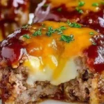 Cheesy stuffed meatloaf bites recipe with melty center – quick family dinner