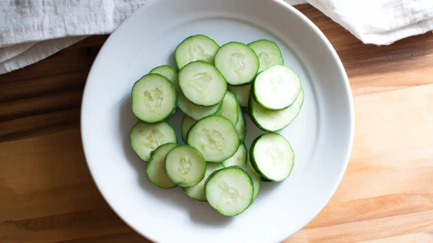 a-snack-that-hits-the-spot-recipe-step2-cucumber-layer Laying cucumber slices flat for a snack that hits the spot recipe – perfect base for healthy cucumber snacks.gluten-free snack recipes.