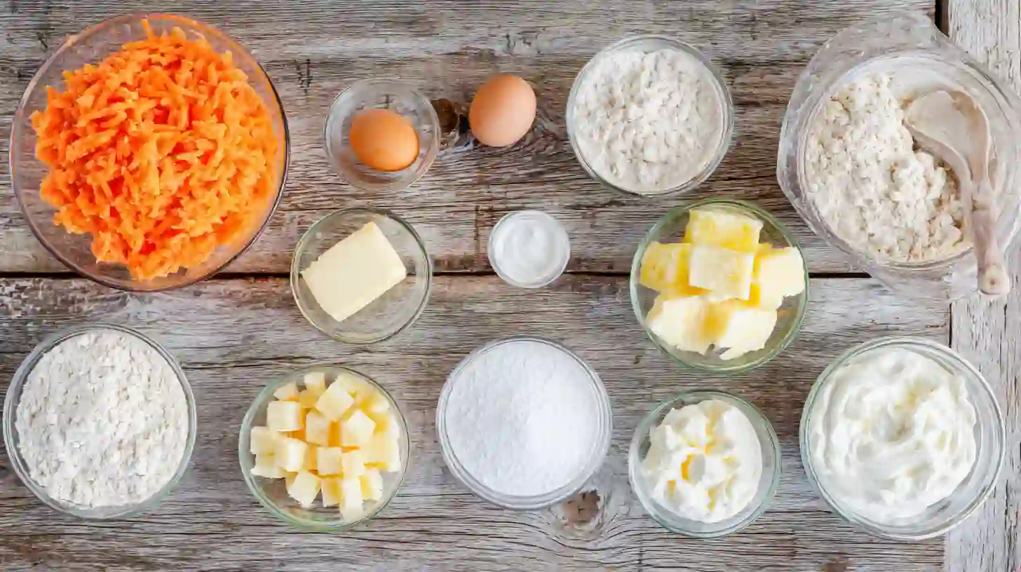 best-hawaiian-carrot-pineapple-cake-ingredients Best Hawaiian Carrot Pineapple Cake Slice with Dripping Frosting.best cake pans for baking.gluten-free carrot cake with pineapple