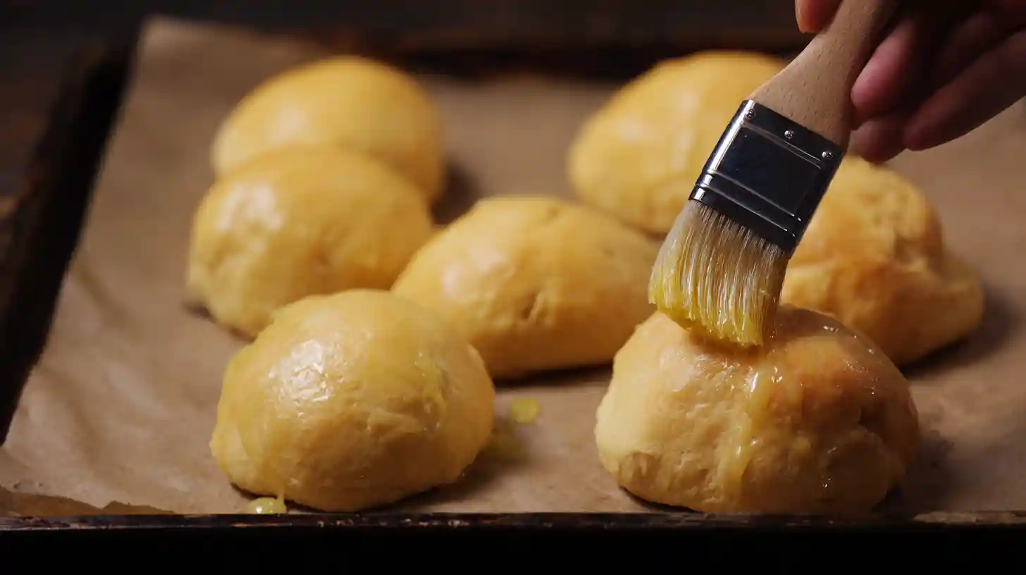 buttery-biscuit-cheeseburger-bombs-baking-step4 Easy game day appetizers brushed with butter – budget family meals made simple with high-protein ground beef and cheesy biscuit dough
