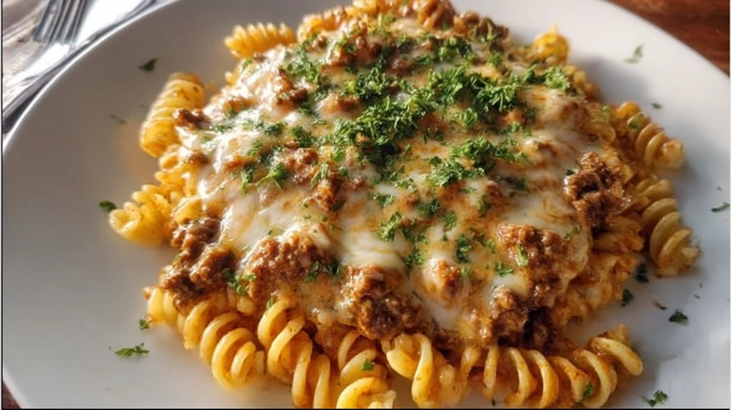 Cajun Cheesy Beef Rotini in Creamy Garlic Sauce Easy Dinner