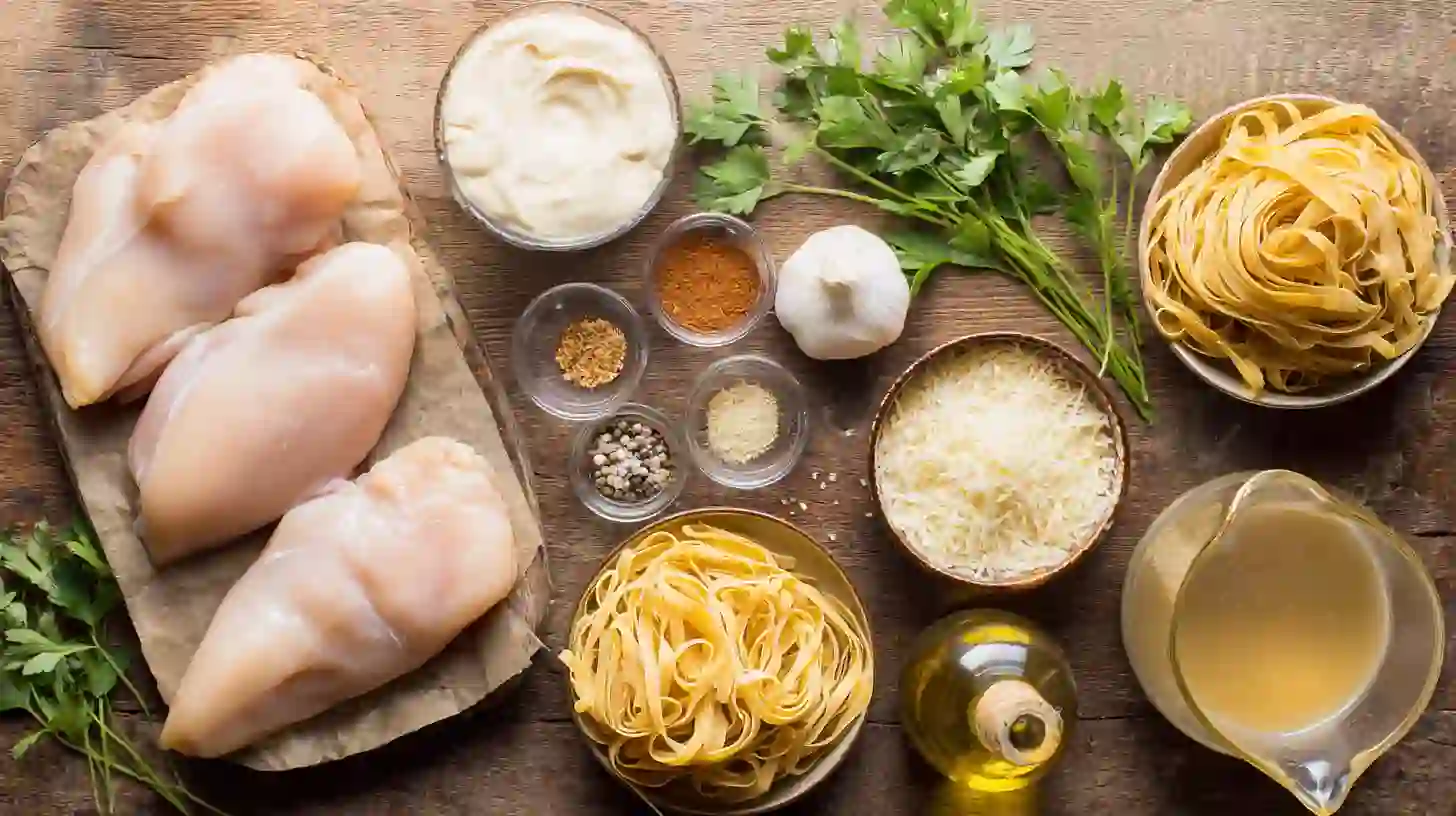 cajun-chicken-over-creamy-parmesan-linguine-ingredients Ingredients for Cajun Chicken over Creamy Parmesan Linguine – easy weeknight chicken recipes