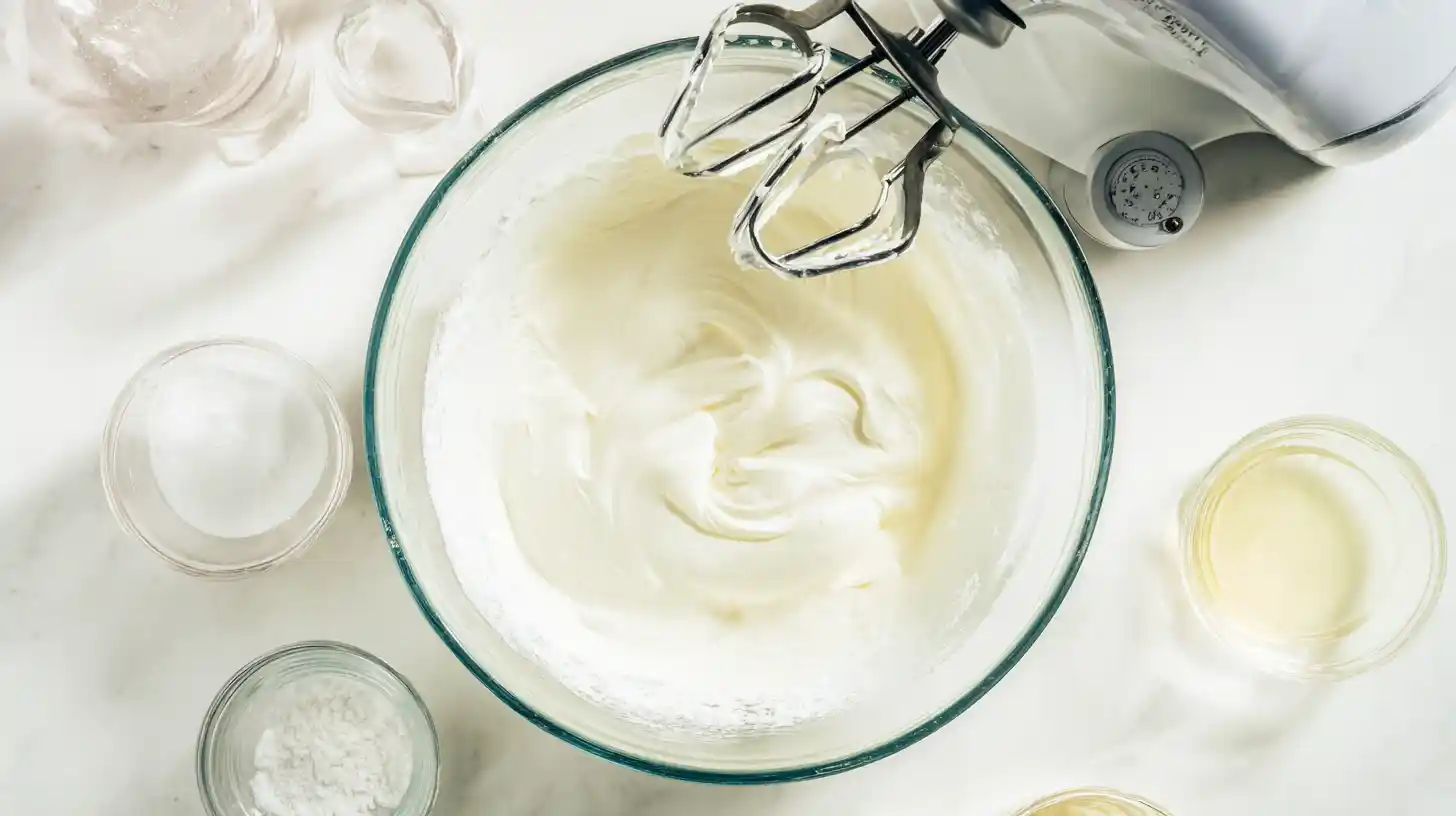 cheesecake-layer-cream-cheese-powdered-sugar Cream cheese being mixed with powdered sugar and vanilla for cheesecake layer