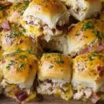 Chicken bacon ranch sliders recipe baked with melted cheese