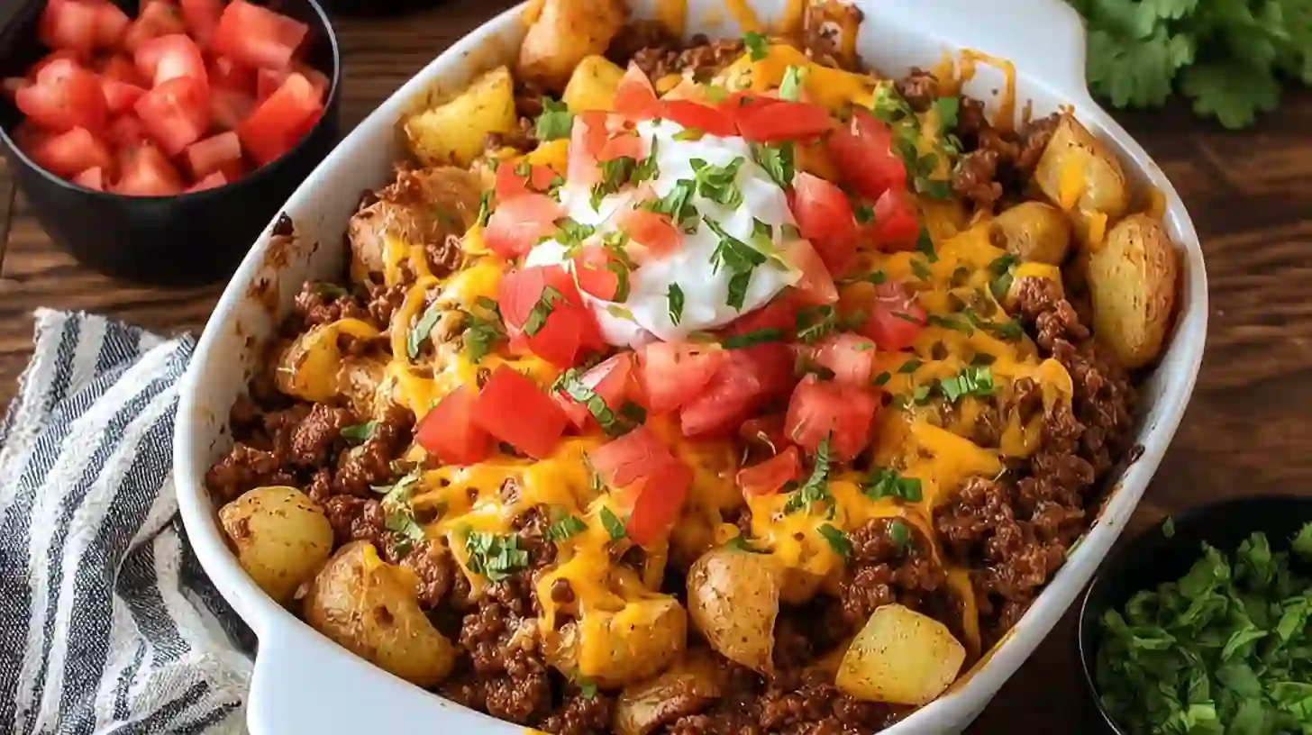 Comforting Cheesy Taco Potatoes – A Budget Dinner Everyone Loves