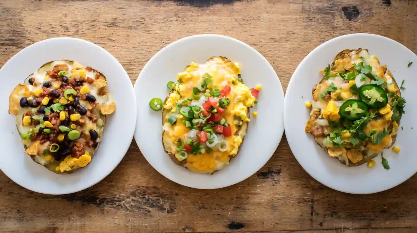creative-taco-potato-twists Creative twists on Comforting Cheesy Taco Potatoes – loaded nacho style, breakfast taco potatoes, and spicy jalapeño popper for cheap comfort food ideas for families