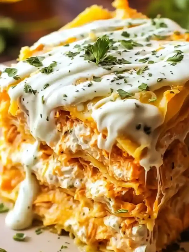 Buffalo Chicken Lasagna with a Ranch Twist