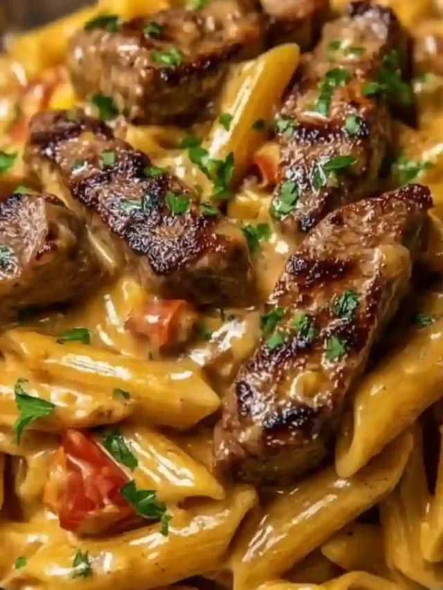 Cajun Steak Penne with Ranch Honey Cheese Sauce