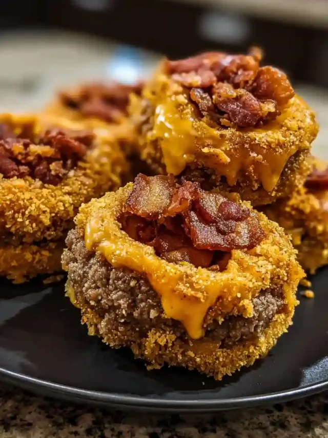 Crispy Bacon Cheeseburger Loaded Onion Ring Bombs