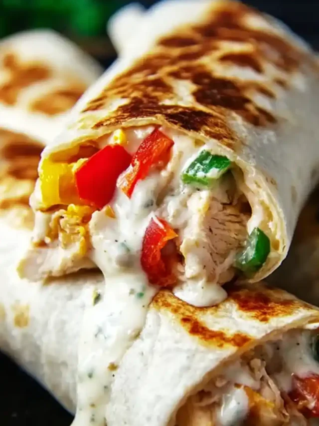 Easy Chicken Bell Pepper Ranch Burritos