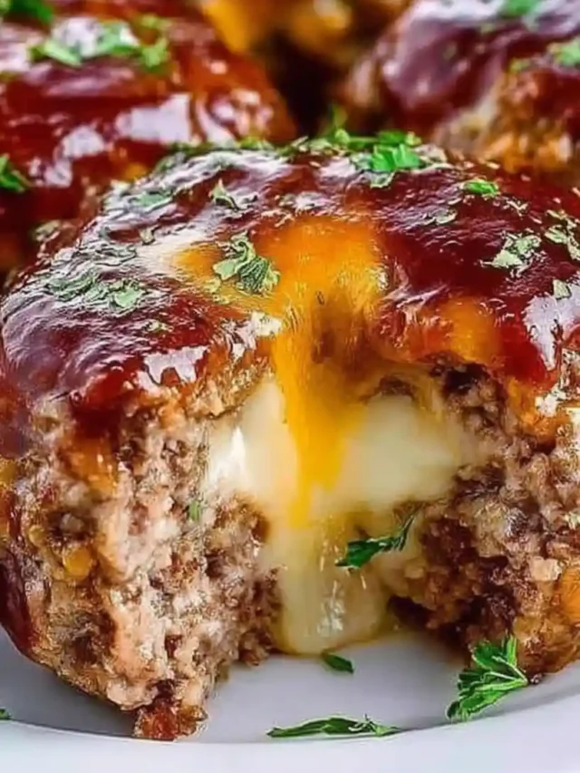 Simple Cheesy Stuffed Meatloaf Bites Recipe