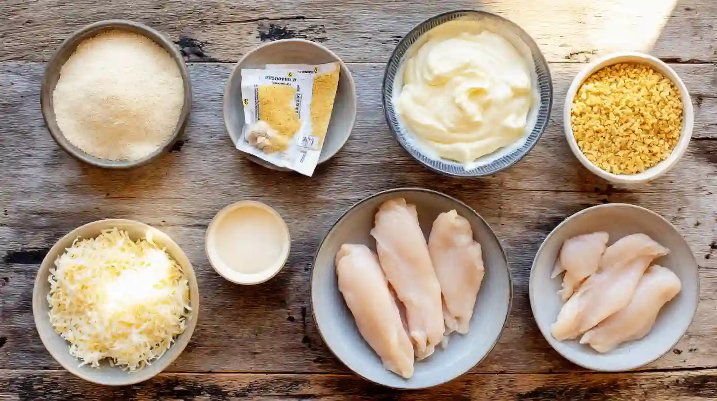 easy-crack-chicken-tenders-recipe-ingredients Easy Crack Chicken Tenders Recipe ingredients flat lay – high protein low carb chicken dinner setup