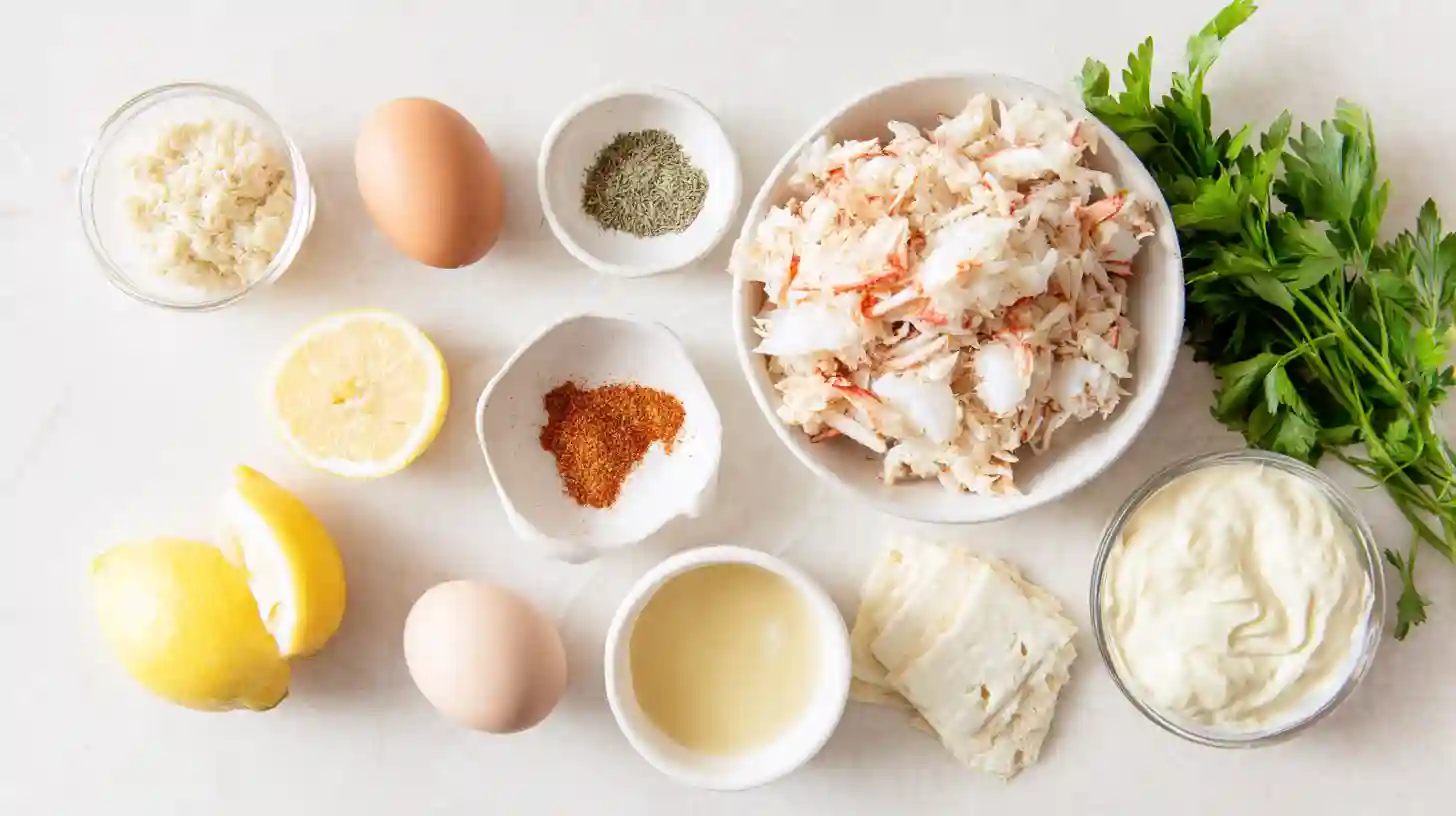 famous-crab-bombs-recipe-ingredients Famous Crab Bombs Recipe ingredients – fresh jumbo crab, mayo, Dijon mustard, Old Bay seasoning.quick holiday appetizer.