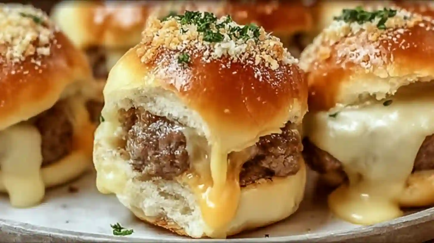 Garlic Parmesan Cheeseburger Bombs – Quick, Cheesy