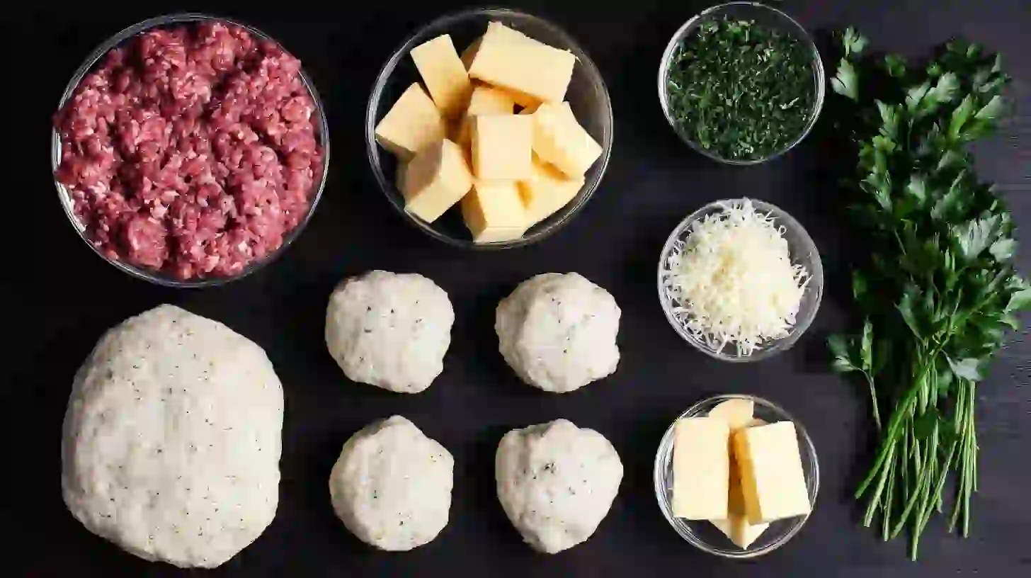 garlic-parmesan-cheeseburger-bombs-ingredients Garlic Parmesan Cheeseburger Bombs ingredients laid out