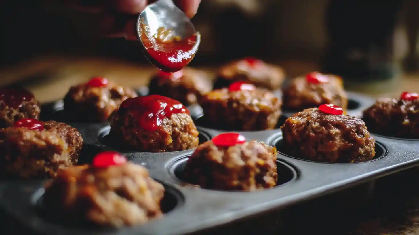 glazing-cheesy-meatloaf-bites-quick-kid-friendly-dinner Topping cheesy stuffed meatloaf bites with glaze – quick kid-friendly beef dinner