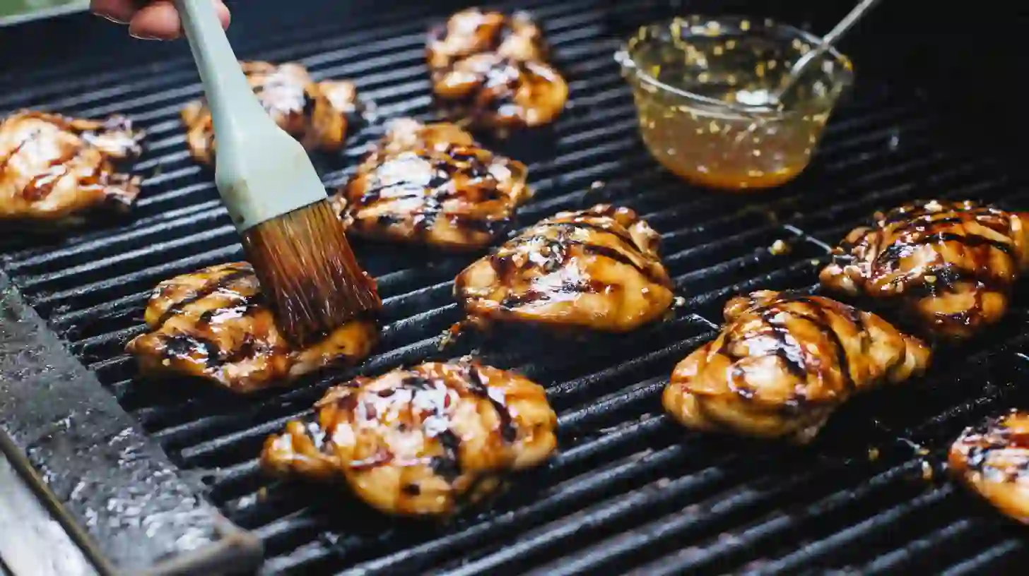 hawaiian-huli-huli-chicken-grilling-step Grilling Hawaiian chicken thighs for healthy tropical chicken dinners and family barbecue recipes