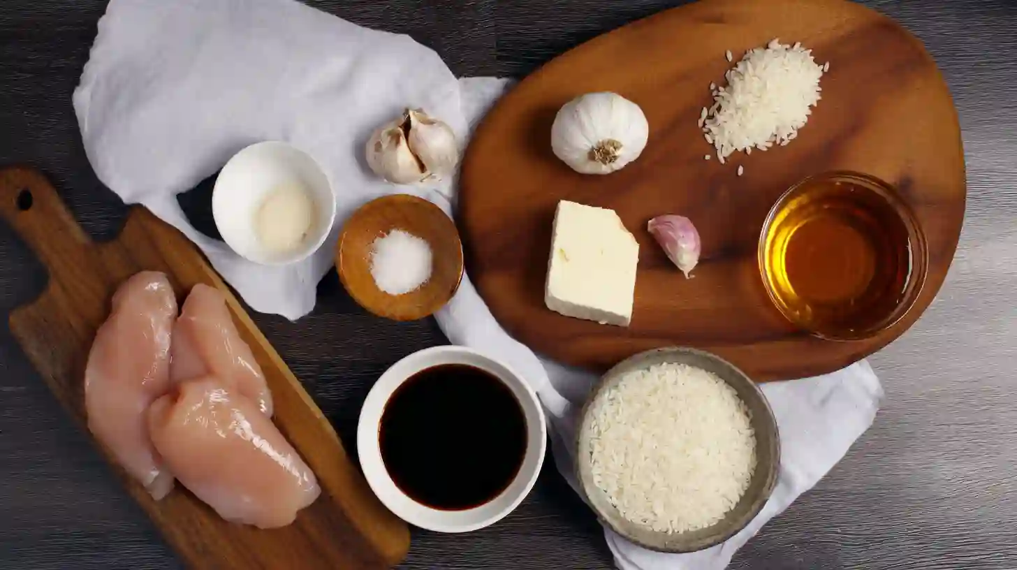 honey-garlic-chicken-bites-Over-creamy-rice-ingredients Honey Garlic Chicken Bites Over Creamy Rice ingredients