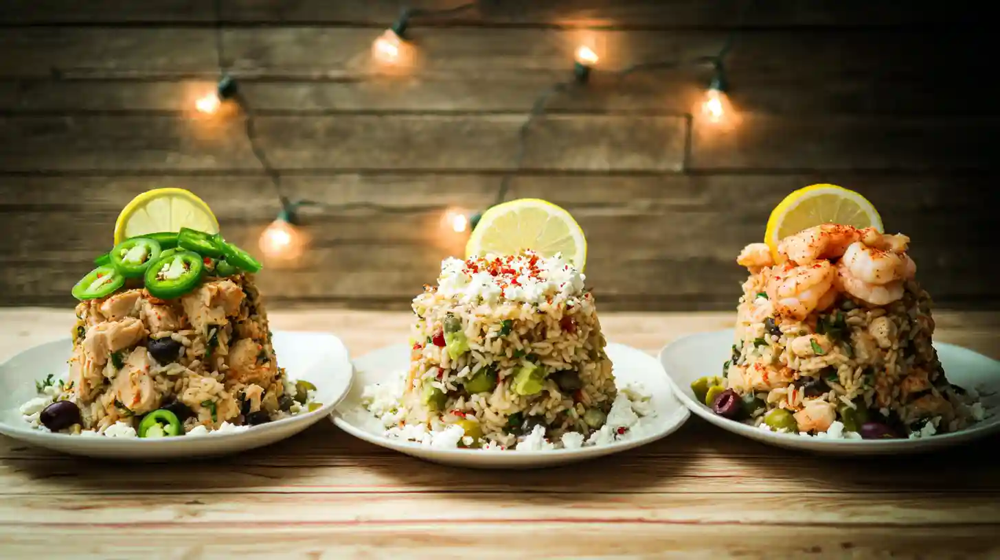honey-lime-chicken-avocado-rice-variations 3 delicious variations of Honey Lime Chicken and Avocado Rice Stack, including spicy jalapeño kick, Mediterranean twist, and seafood swap—perfect for healthy chicken and rice recipes