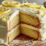 Lemon Layer Cake With Cream Cheese Frosting and Lemon Garnish