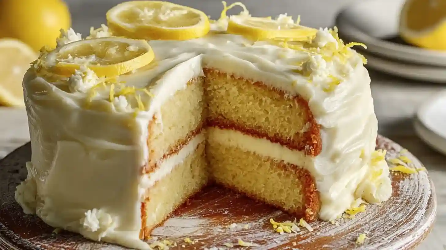Lemon Layer Cake With Cream Cheese Frosting That Melts in Your Mouth