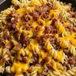 Loaded Bacon Cheeseburger Pasta Skillet