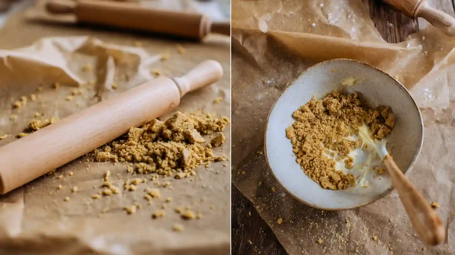 making-graham-cracker-crust-parfait Making graham cracker crust for cheesecake parfait
