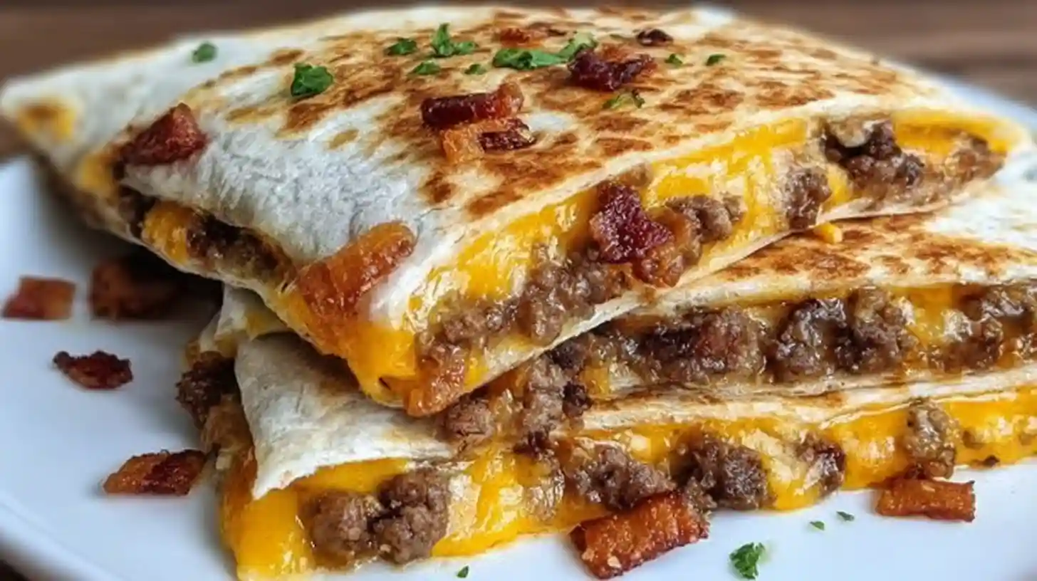 Maple Bacon Cheeseburger Quesadillas