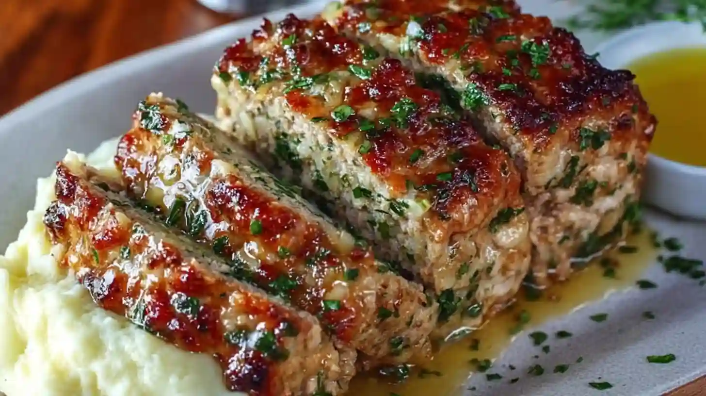 Melt in Your Mouth Garlic Parmesan Chicken Meatloaf Easy
