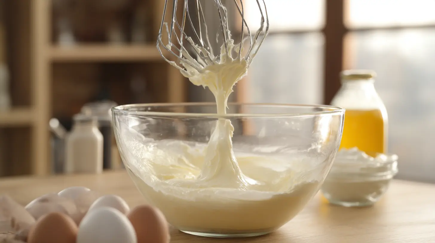 mix-cheesecake-base-filling Beating cream cheese filling for pecan pie cheesecake
